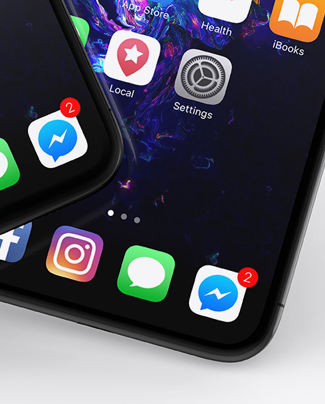 Two Apple iPhones X Mockup