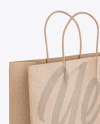 Kraft Glossy Shopping Bag with Rope Handle Mockup - Halfside View