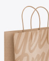 Kraft Matte Shopping Bag with Rope Handle Mockup - Halfside View