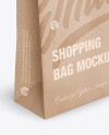 Kraft Matte Shopping Bag with Rope Handle Mockup - Halfside View