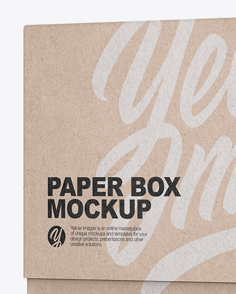 Square Kraft Box Mockup - Half Side View