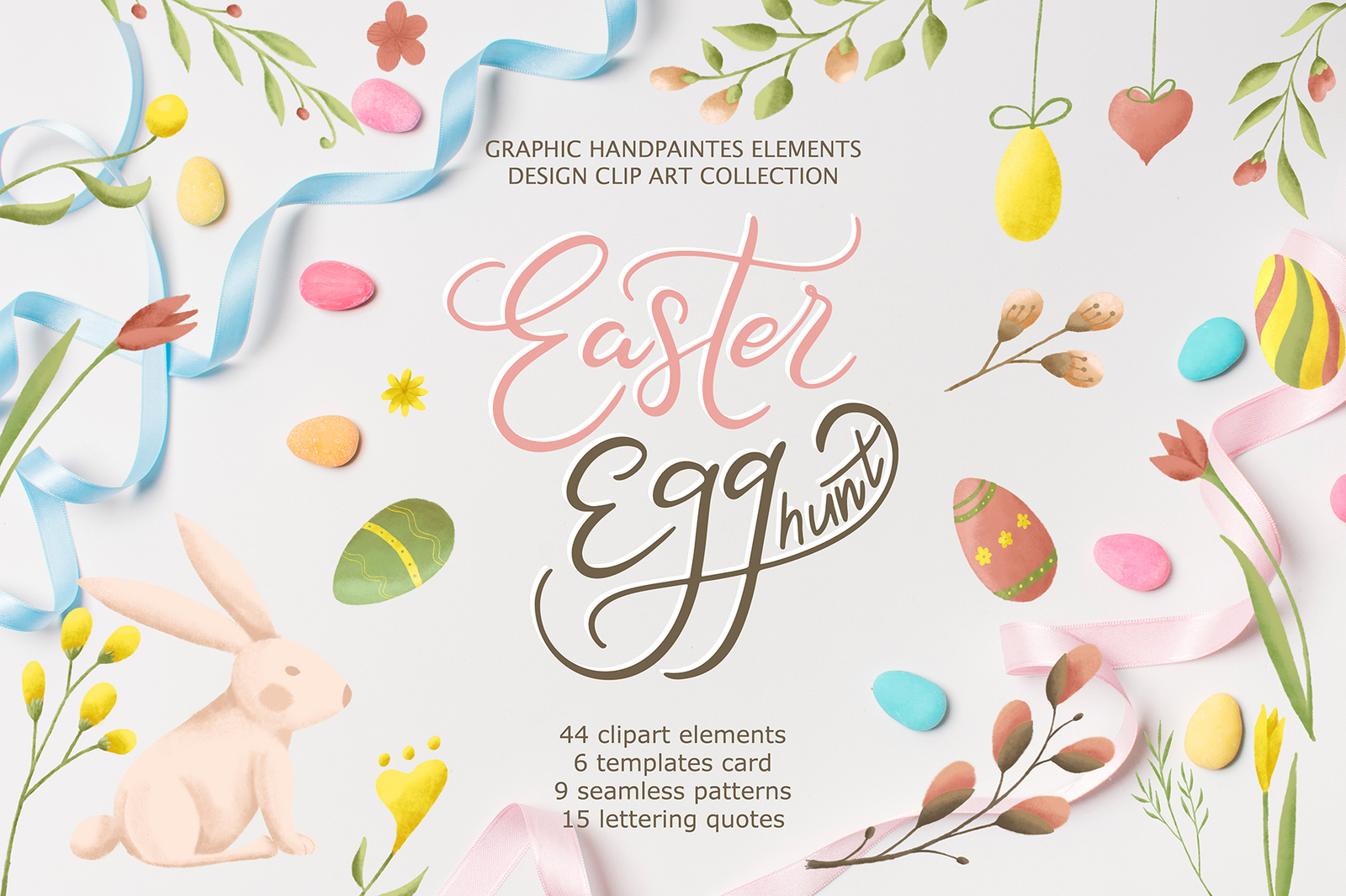 Easter egg-Graphic clipart+lettering