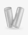 Two Glossy Alluminium Cans Mockup