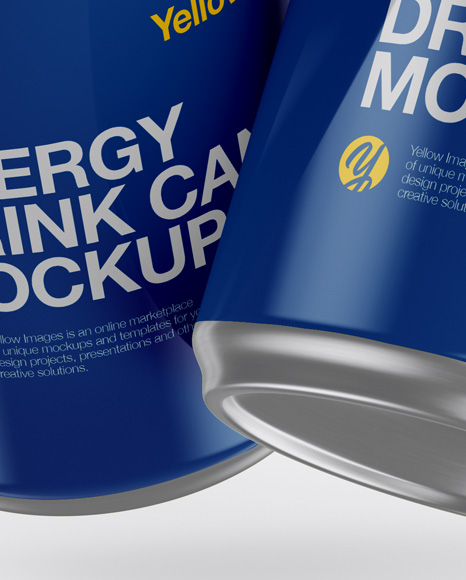 Two Glossy Alluminium Cans Mockup