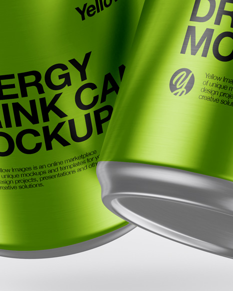 Two Metallic Alluminium Cans Mockup