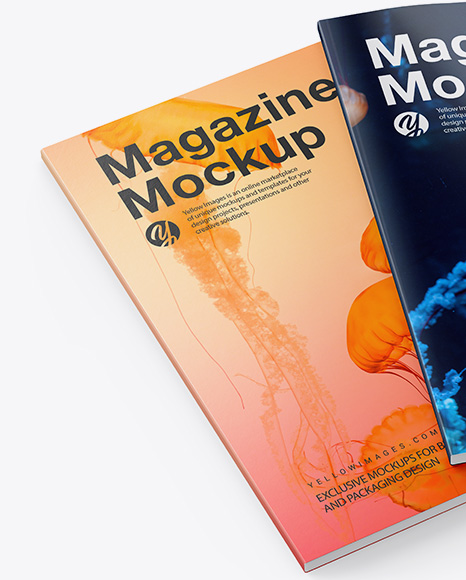 A4 Glossy Magazines Mockup