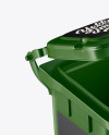 Textured Plastic Rubbish Bin Mockup - Half Side View