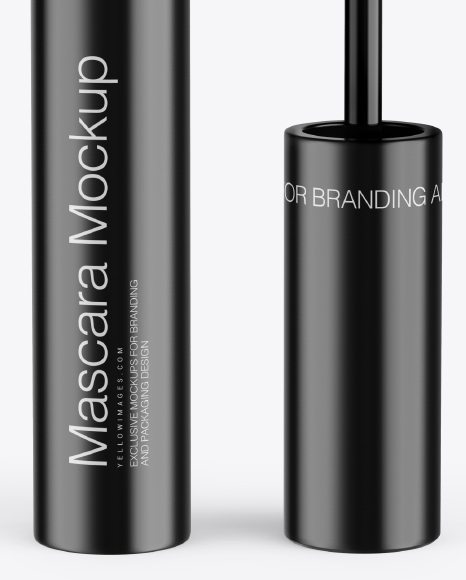 Opened Glossy Mascara Tube Mockup