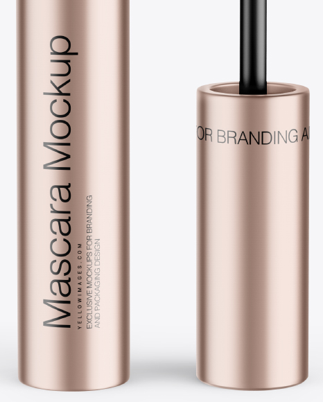 Opened Metallic Mascara Tube Mockup