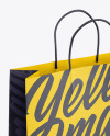 Paper Shopping Bag with Rope Handle Mockup - Halfside View (High-Angle Shot)