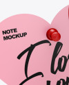 Two Heart Shaped Notes Mockup