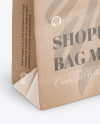 Kraft Glossy Shopping Bag with Rope Handle Mockup - Halfside View (High-Angle Shot)