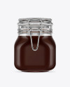 Glass Jar with Honey Mockup