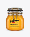 Glass Jar with Honey Mockup