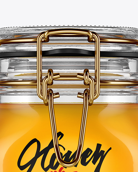 Glass Jar with Honey Mockup