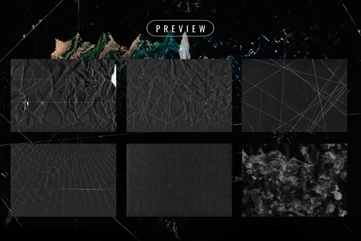 Black paper textures vhs pack