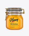 Glass Jar with Honey Mockup