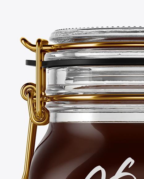 Glass Jar with Honey Mockup