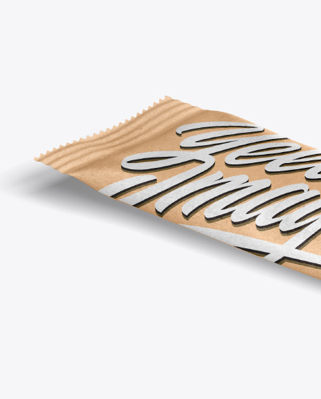 Opened Kraft Snack Bar Mockup