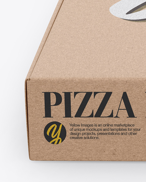 Pizza Box Mockup - Front Vew