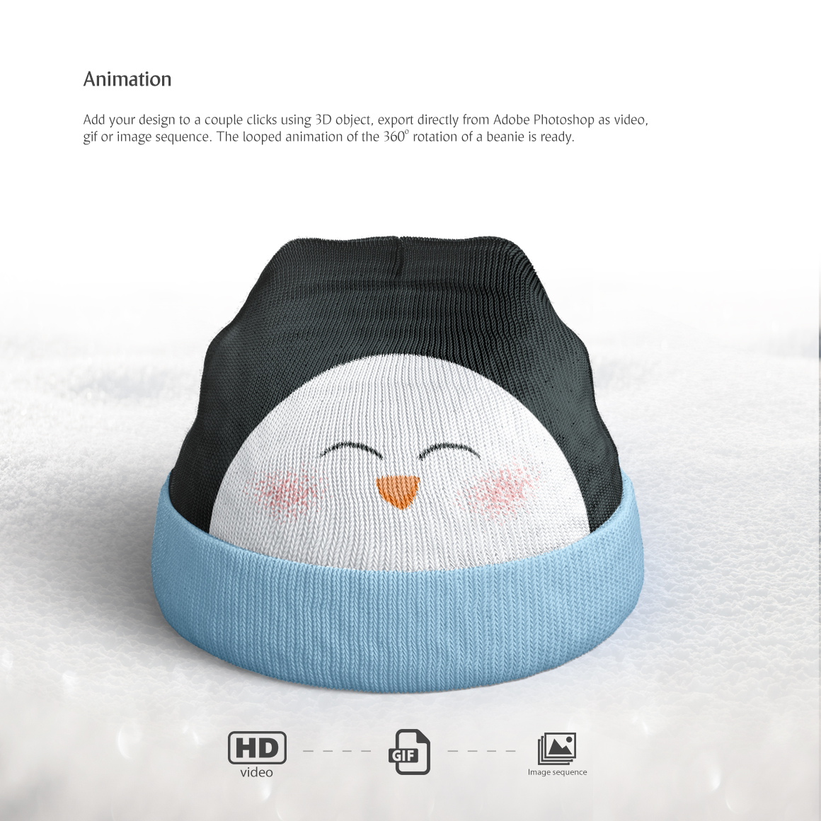 Knitted Beanie Animated Mockup Knitted Beanie Animated Mockup