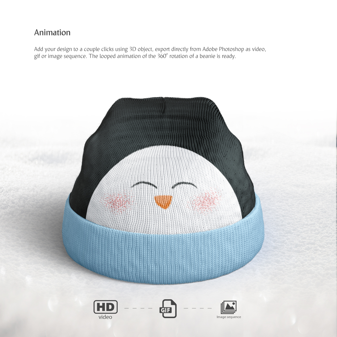 Knitted Beanie Animated Mockup