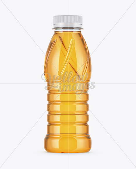 Plastic Bottle W/ Apple Juice Mockup