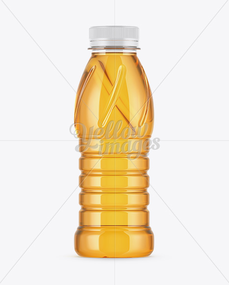 Plastic Bottle W/ Apple Juice Mockup