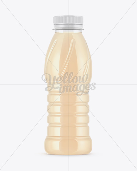 Plastic Bottle W/ Banana Juice Mockup