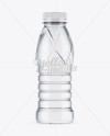 White Plastic PET Bottle W/ Water Mockup