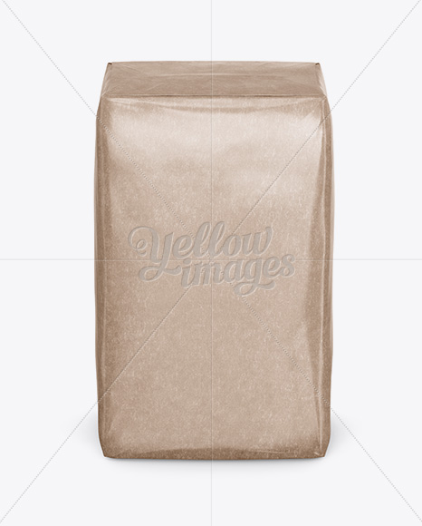 Glossy Kraft Paper Bag Mockup - Front View (High-Angle Shot)