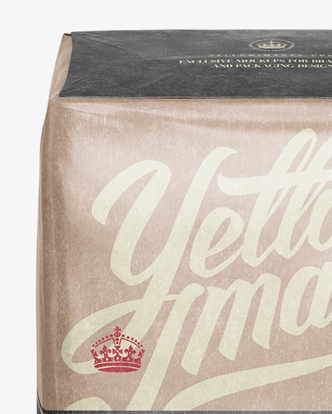 Glossy Kraft Paper Bag Mockup - Front View (High-Angle Shot)