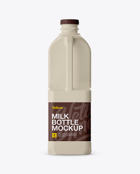 2L Matt Plastic Milk Jug Mockup - Front and Back Views