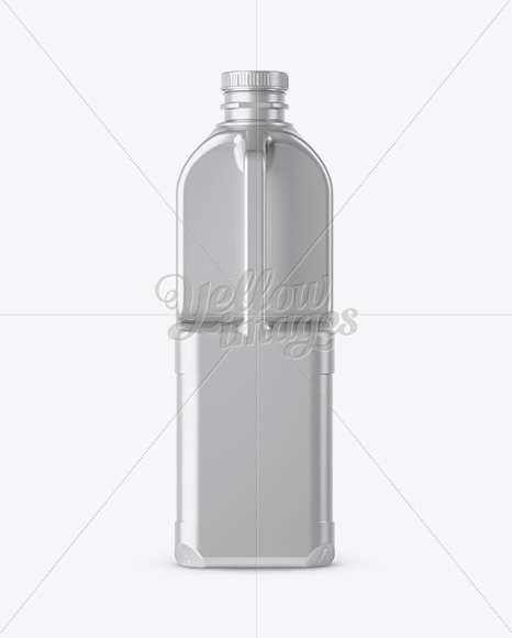 2L Metallic Milk Jug Mockup - Front and Back Views