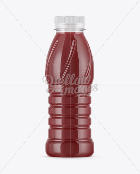 Plastic Bottle W/ Prune Smoothie Mockup