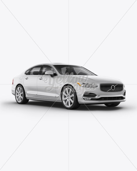 Volvo S90 Mockup - Halfside view - Free Download Images High Quality