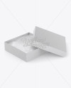 Square Jewelry Box With Cotton Fill Mockup - Halfside View (High-Angle