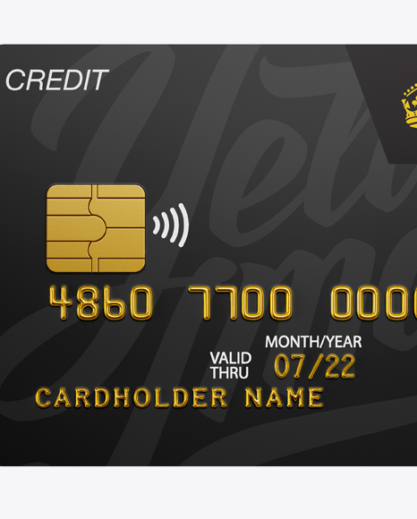 Credit Card Mockup - Front View