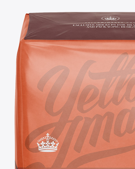 Glossy Paper Bag Mockup - Front View (High-Angle Shot)