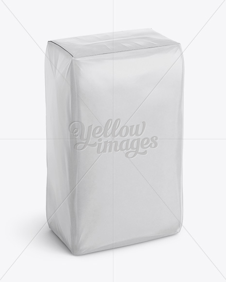 Glossy Paper Bag Mockup - Halfside View (High-Angle Shot)