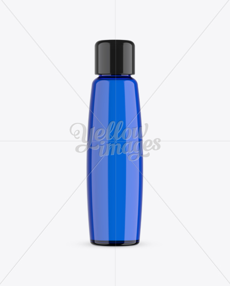 Blue Glass Cosmetic Bottle Mockup