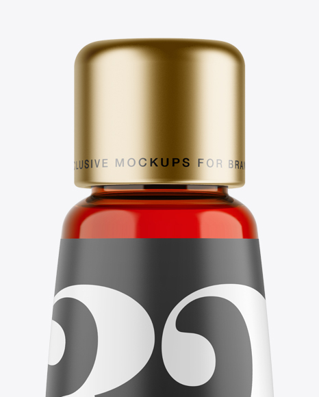 Red Glass Cosmetic Bottle Mockup