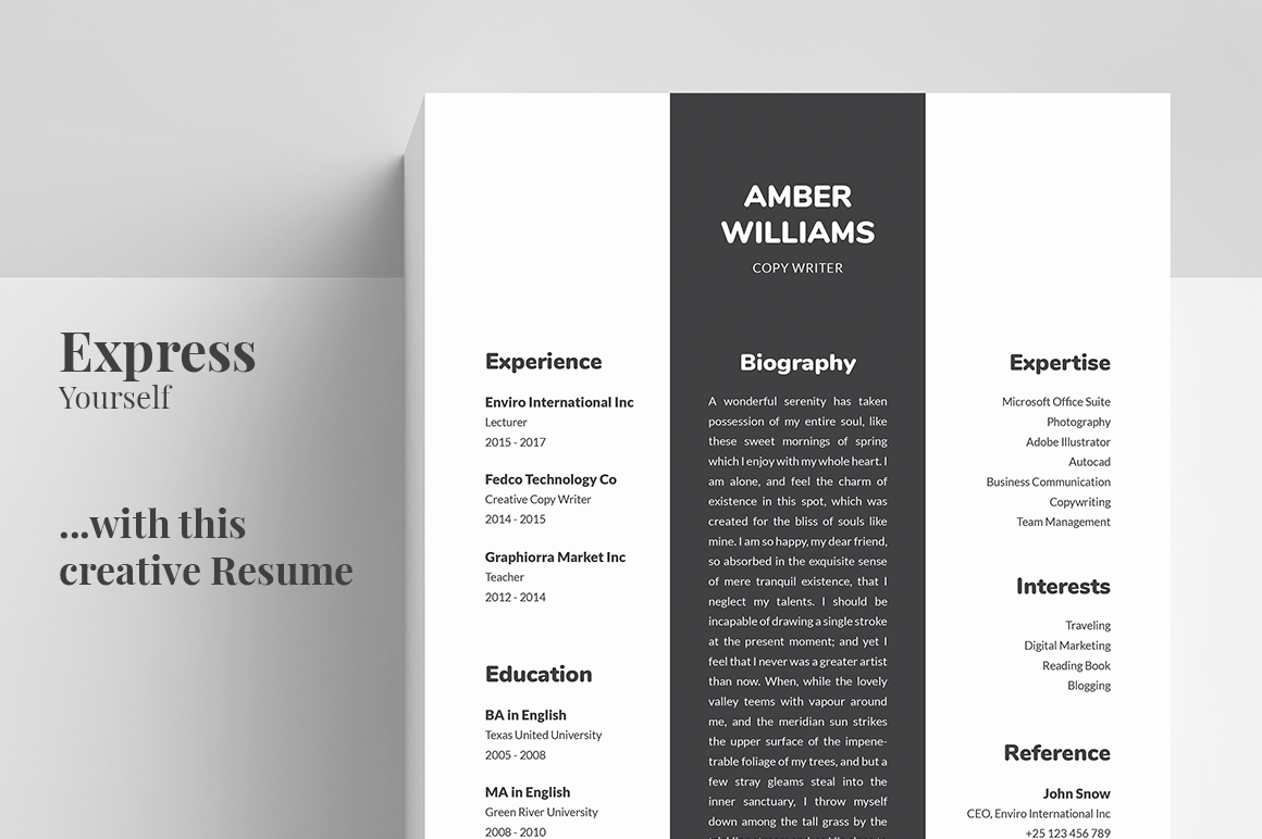 Resume/CV Template - Amber Resume/CV Template - Amber