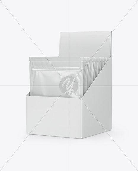 10 Pouches Display Box Mockup