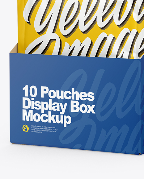 10 Pouches Display Box Mockup