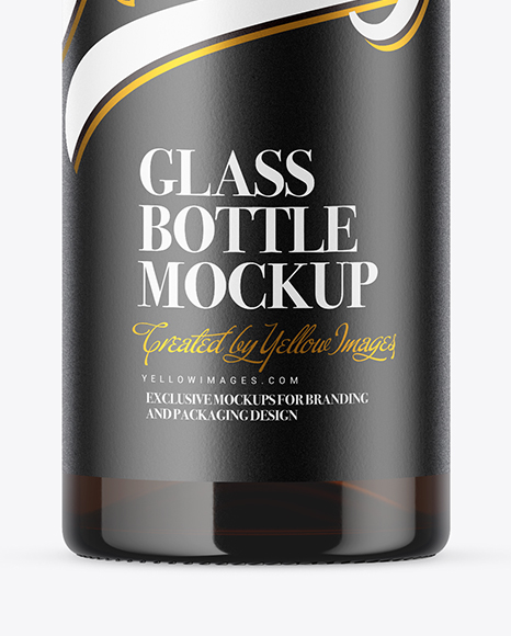 Amber Glass Bottle Mockup