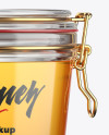 Clear Honey Jar with Clamp Lid Mockup