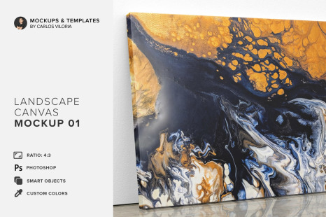 Landscape Canvas Ratio 4x3 Mockup 01 - Framed art mockup