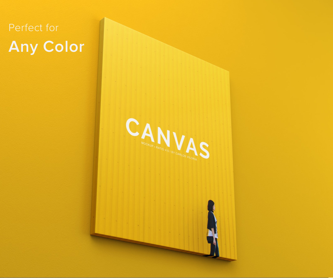 Portrait Canvas Ratio 4x5 Mockup 03