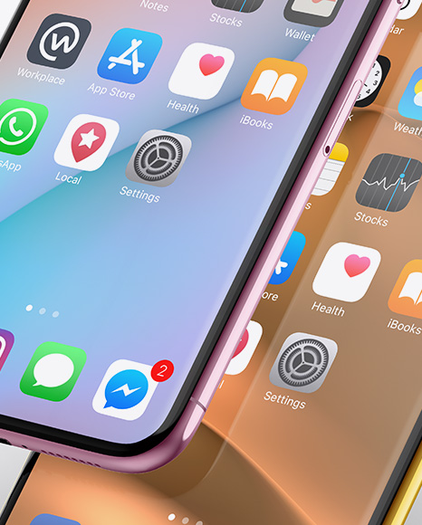 Two Apple iPhones X Mockup